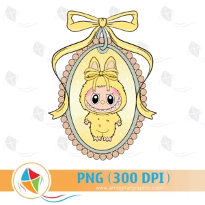 Labubu Coquette Frame PNG